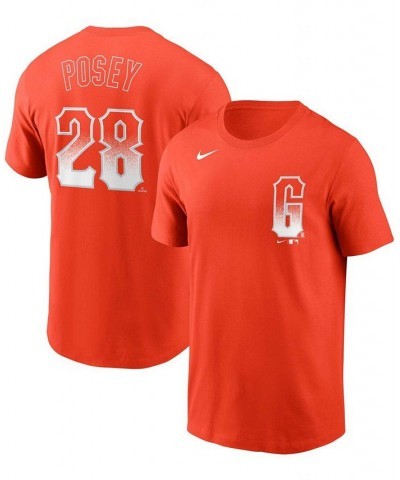 Men's Buster Posey Orange San Francisco Giants 2021 City Connect Name & Number T-Shirt $23.59 T-Shirts