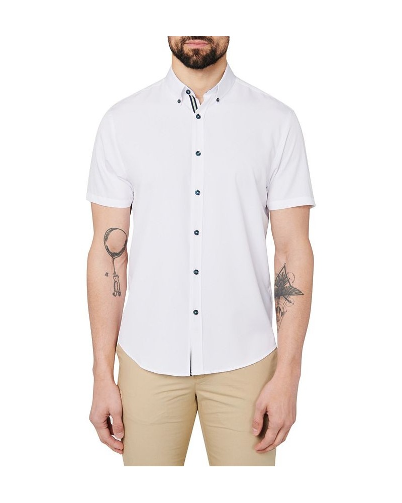 Men's Slim-Fit White Button-Down Performance Shirt White $35.45 Shirts