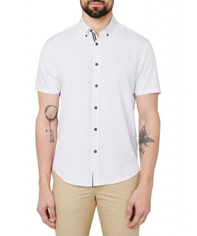 Men's Slim-Fit White Button-Down Performance Shirt White $35.45 Shirts