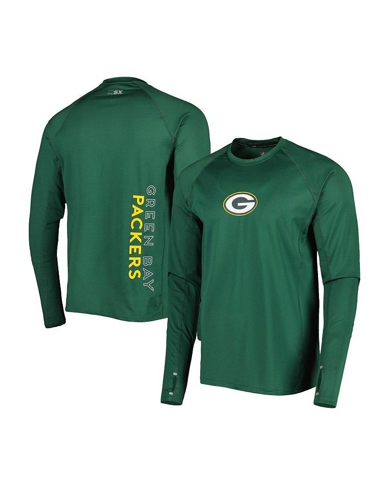 Men's Green Green Bay Packers Interval Long Sleeve Raglan T-shirt $40.00 T-Shirts