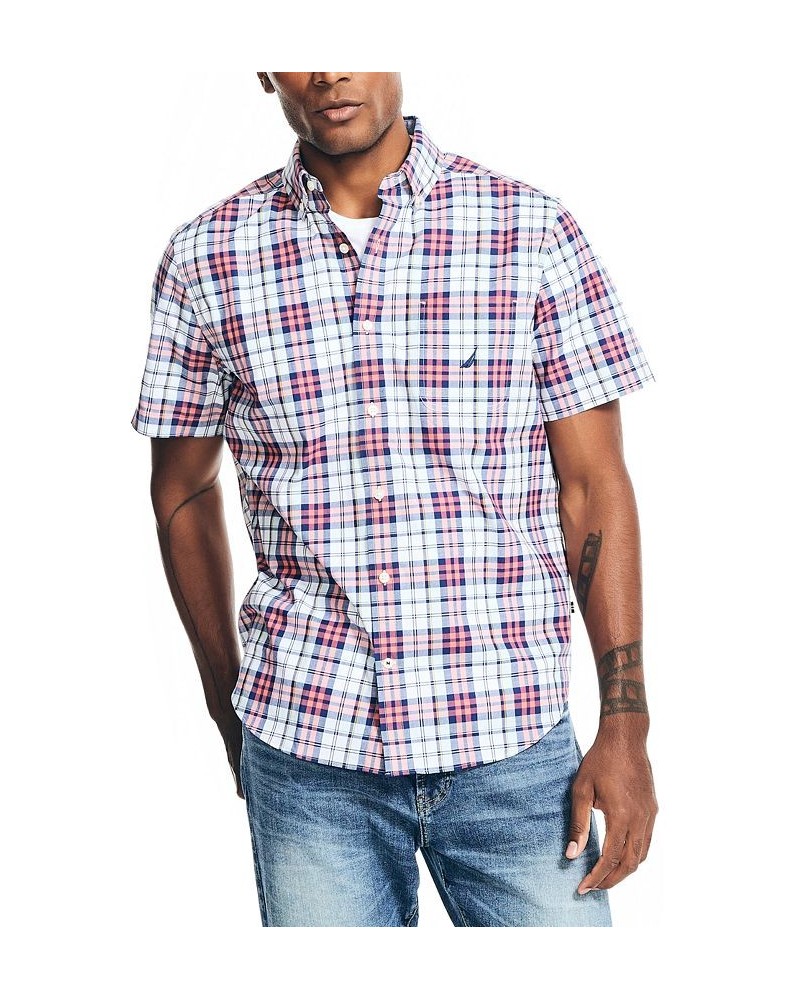 Men's Classic-Fit Stretch Short-Sleeve Poplin Shirts Pink $20.68 Shirts