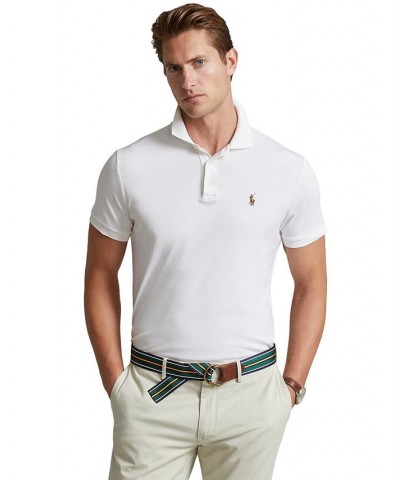 Men's Custom Slim Fit Cotton Polo White $38.40 Polo Shirts