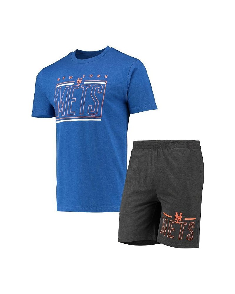 Men's Charcoal, Royal New York Mets Meter T-shirt and Shorts Sleep Set $32.34 Pajama