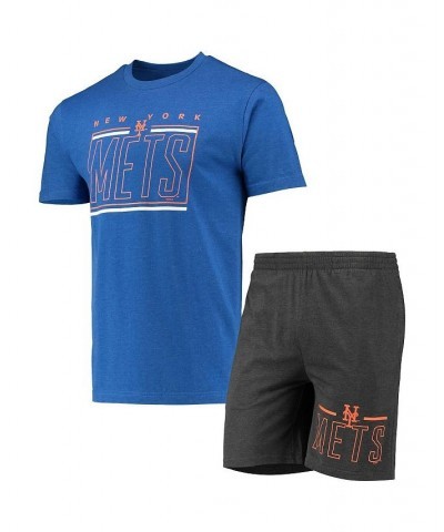 Men's Charcoal, Royal New York Mets Meter T-shirt and Shorts Sleep Set $32.34 Pajama