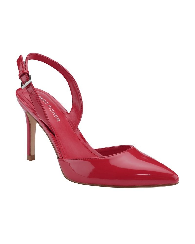 Women's Davon Pointy Toe Sling-Back Pumps Red $46.53 Shoes