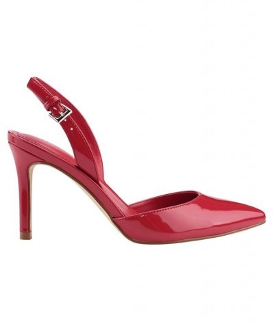 Women's Davon Pointy Toe Sling-Back Pumps Red $46.53 Shoes