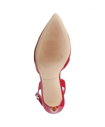 Women's Davon Pointy Toe Sling-Back Pumps Red $46.53 Shoes