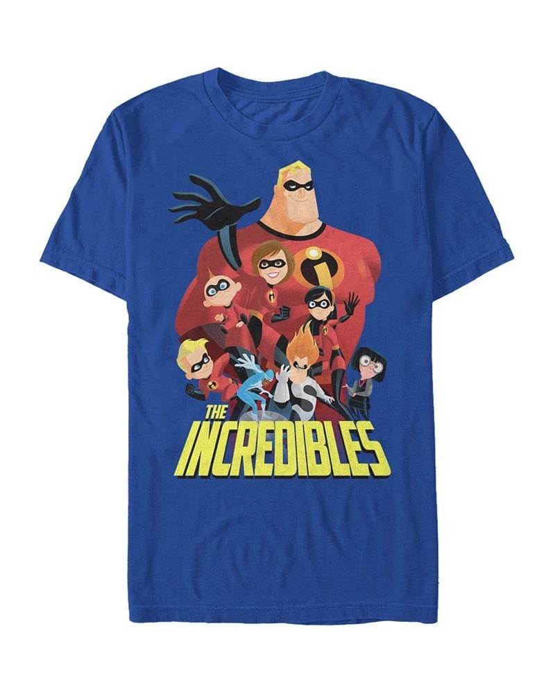 Disney Pixar Men's Incredibles Group Shot Short Sleeve T-Shirt Blue $16.45 T-Shirts