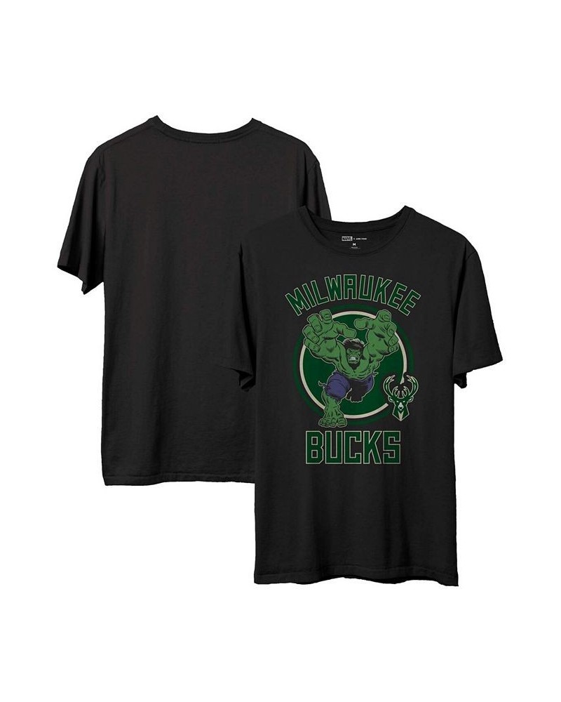 Men's Black Milwaukee Bucks NBA x Marvel T-shirt $25.64 T-Shirts