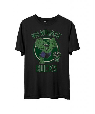 Men's Black Milwaukee Bucks NBA x Marvel T-shirt $25.64 T-Shirts