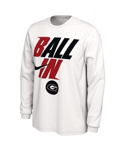 Men's White Georgia Bulldogs Ball In Bench Long Sleeve T-shirt $22.39 T-Shirts