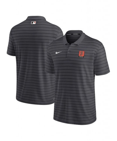 Men's Anthracite San Francisco Giants Authentic Collection Striped Performance Pique Polo Shirt $33.00 Polo Shirts