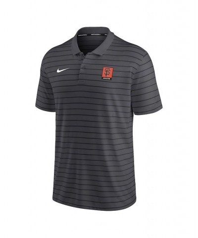 Men's Anthracite San Francisco Giants Authentic Collection Striped Performance Pique Polo Shirt $33.00 Polo Shirts