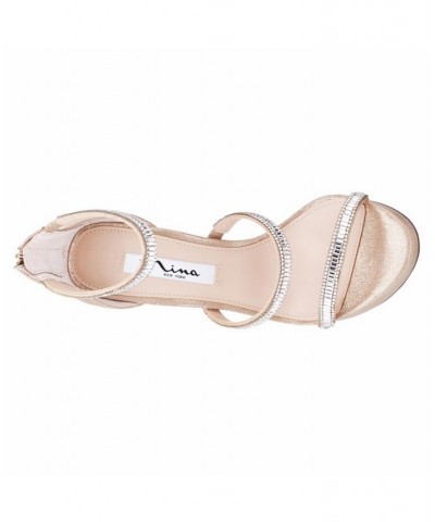 Women's Symonne Platform Evening Sandals Gold $41.65 Shoes