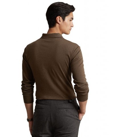 Men's Classic-Fit Soft Cotton Polo Shirt Brown $32.39 Polo Shirts