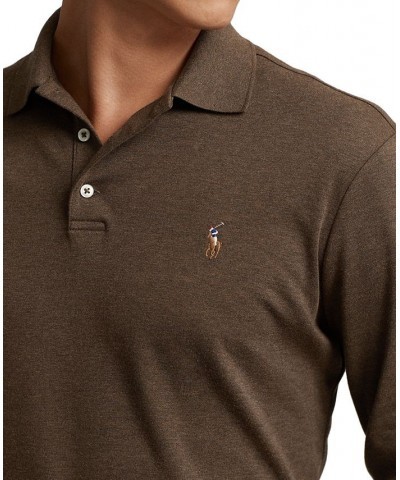 Men's Classic-Fit Soft Cotton Polo Shirt Brown $32.39 Polo Shirts