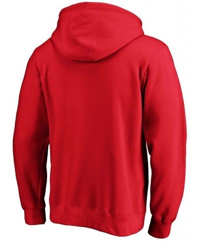 Men's Red Washington Capitals Primary Logo Pullover Hoodie $31.31 Sweatshirt