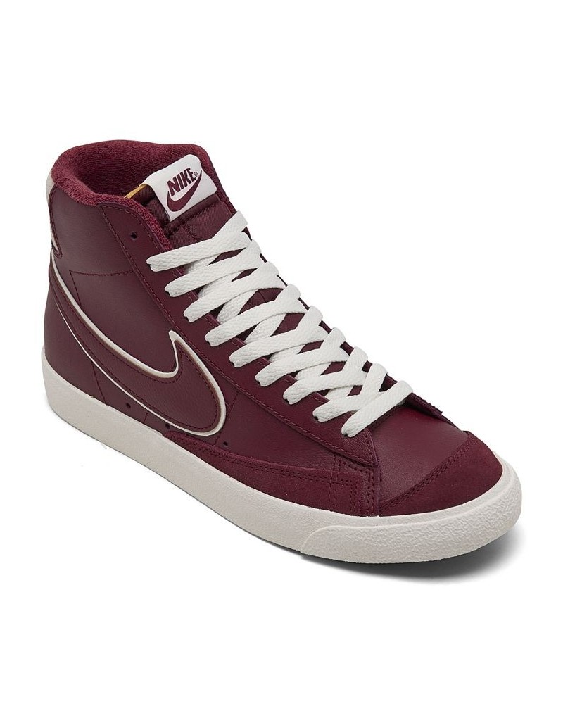 Men's Blazer Mid 77 Vintage-Like Casual Sneakers Red $55.00 Shoes