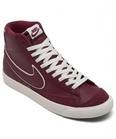 Men's Blazer Mid 77 Vintage-Like Casual Sneakers Red $55.00 Shoes