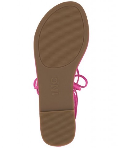 Women's Amille Tie-Up Flat Sandals Pink $28.50 Shoes