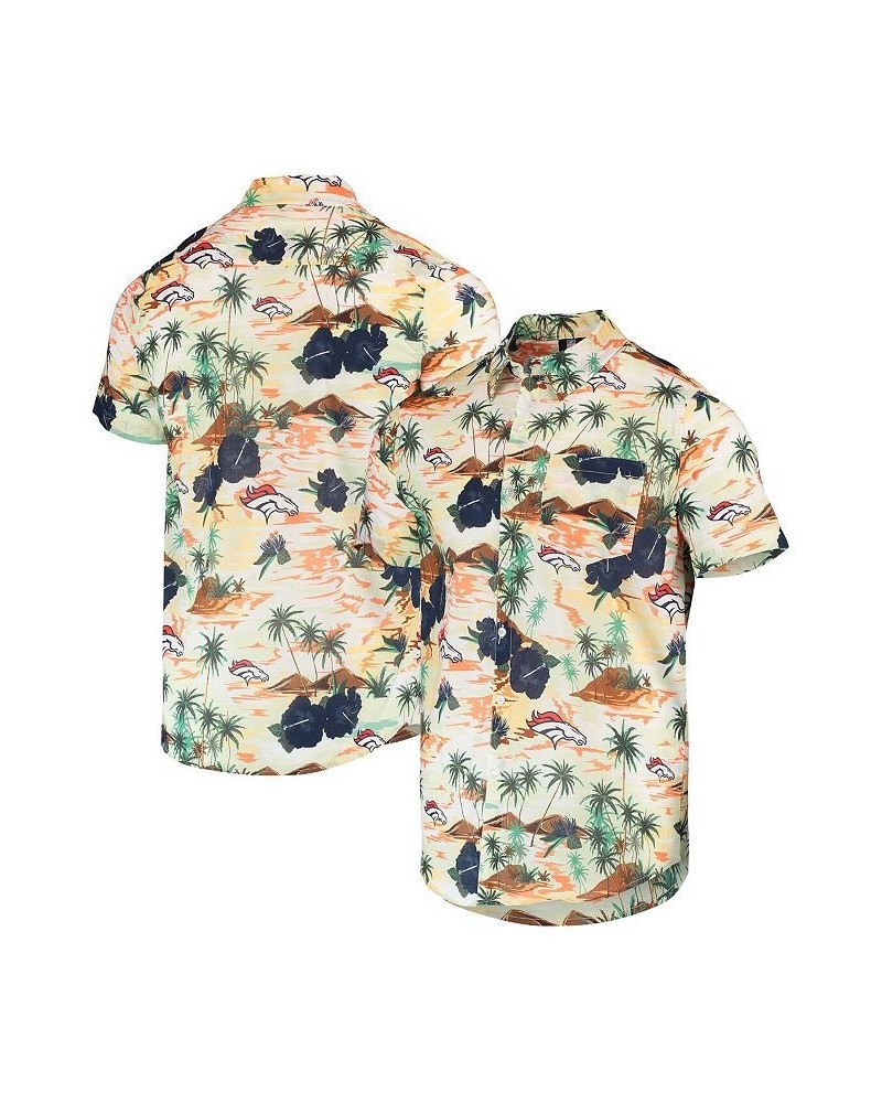 Men's Cream Denver Broncos Paradise Floral Button-Up Shirt $40.80 Shirts