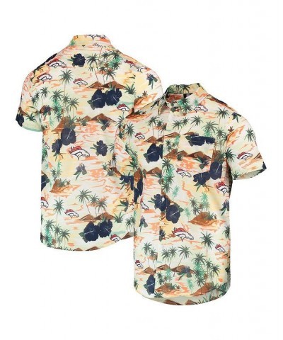 Men's Cream Denver Broncos Paradise Floral Button-Up Shirt $40.80 Shirts