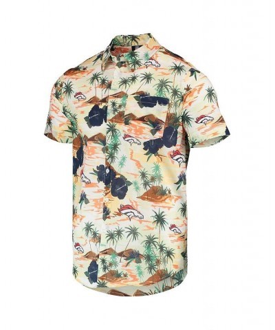 Men's Cream Denver Broncos Paradise Floral Button-Up Shirt $40.80 Shirts