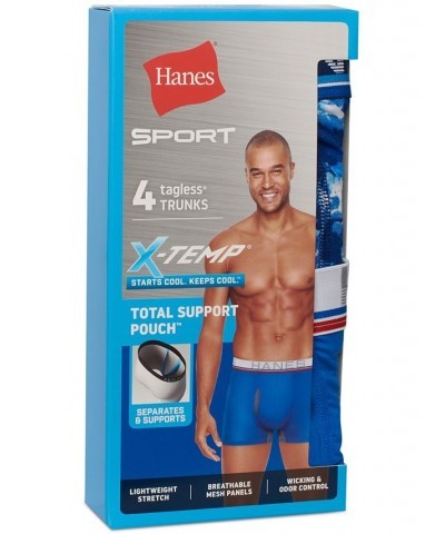 Men's 4-Pk. Ultimate Sport with X-Temp Total Support Pouch Trunks Multi $14.88 Underwear