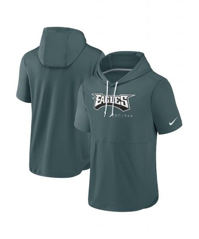 Men's Midnight Green Philadelphia Eagles Short Sleeve Pullover Hoodie $33.60 Sweatshirt