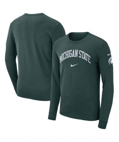 Men's Green Michigan State Spartans Arch 2-Hit Long Sleeve T-shirt $18.90 T-Shirts