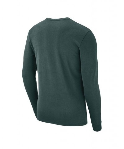 Men's Green Michigan State Spartans Arch 2-Hit Long Sleeve T-shirt $18.90 T-Shirts