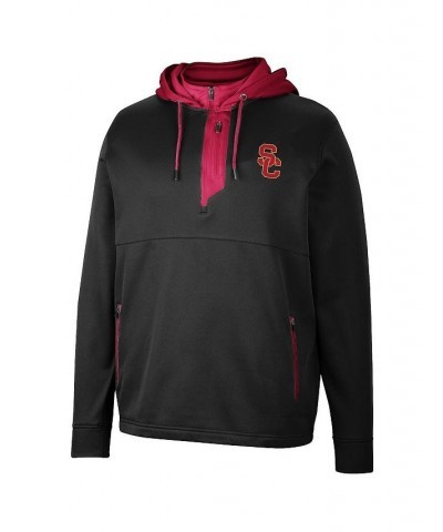 Men's Black USC Trojans Luge 3.0 Quarter-Zip Hoodie $38.25 Sweatshirt