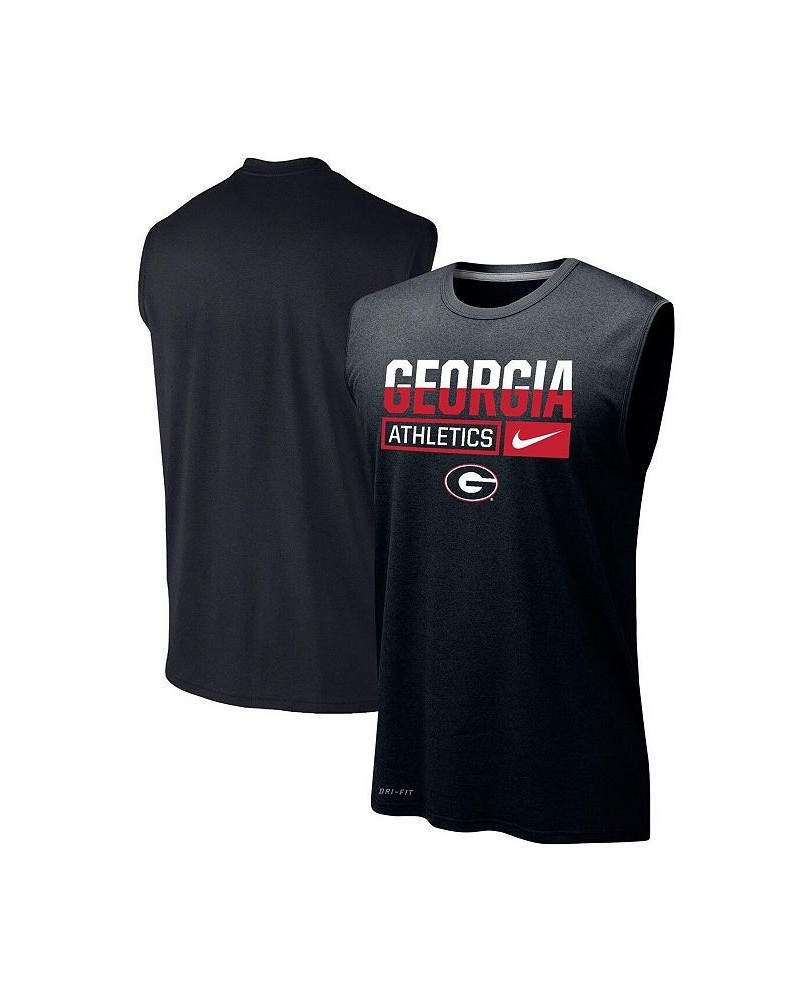 Men's Black Georgia Bulldogs Wordmark Drop Legend Performance Tank Top $22.50 T-Shirts