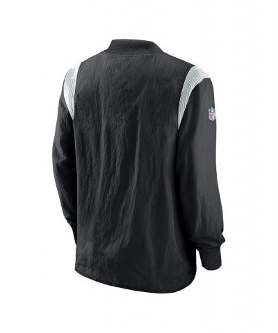 Men's Black Philadelphia Eagles Sideline Athletic Stack V-neck Pullover Windshirt Jacket $41.80 Jackets