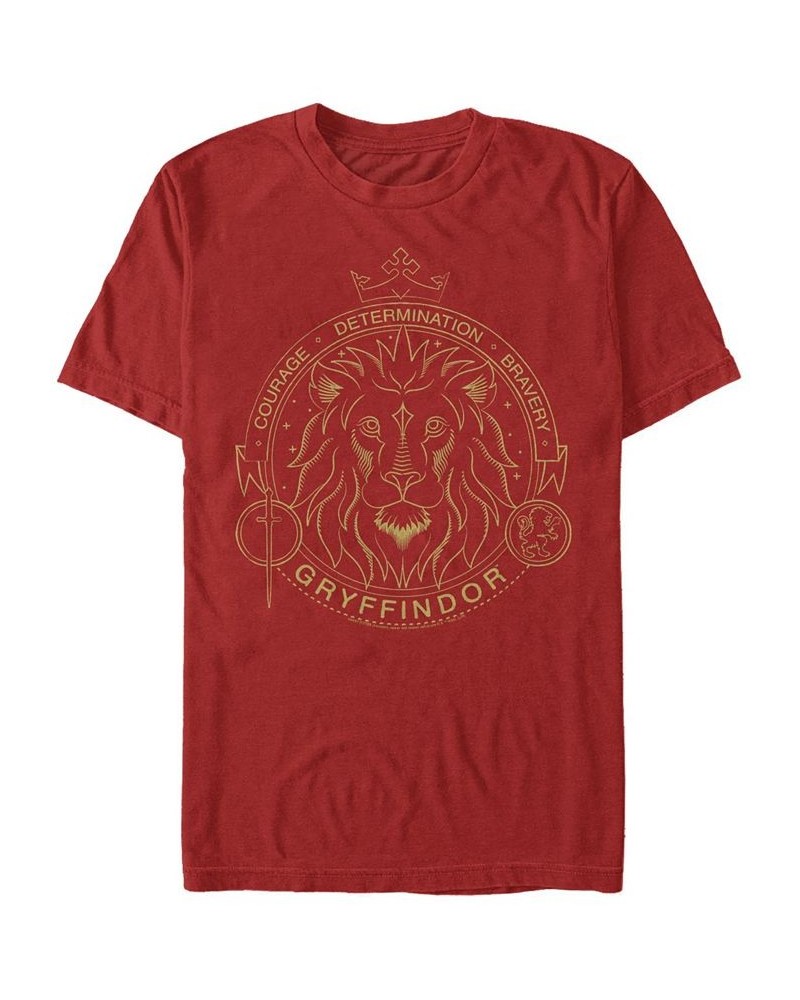 Men's Gryffindor Symbol Short Sleeve Crew T-shirt Red $19.94 T-Shirts