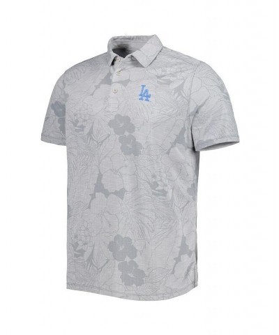 Men's Gray Los Angeles Dodgers Miramar Blooms Polo Shirt $58.05 Polo Shirts