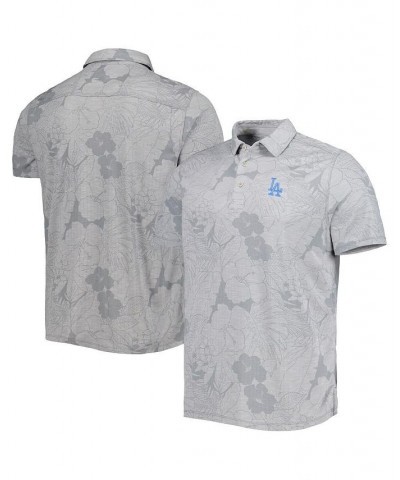 Men's Gray Los Angeles Dodgers Miramar Blooms Polo Shirt $58.05 Polo Shirts