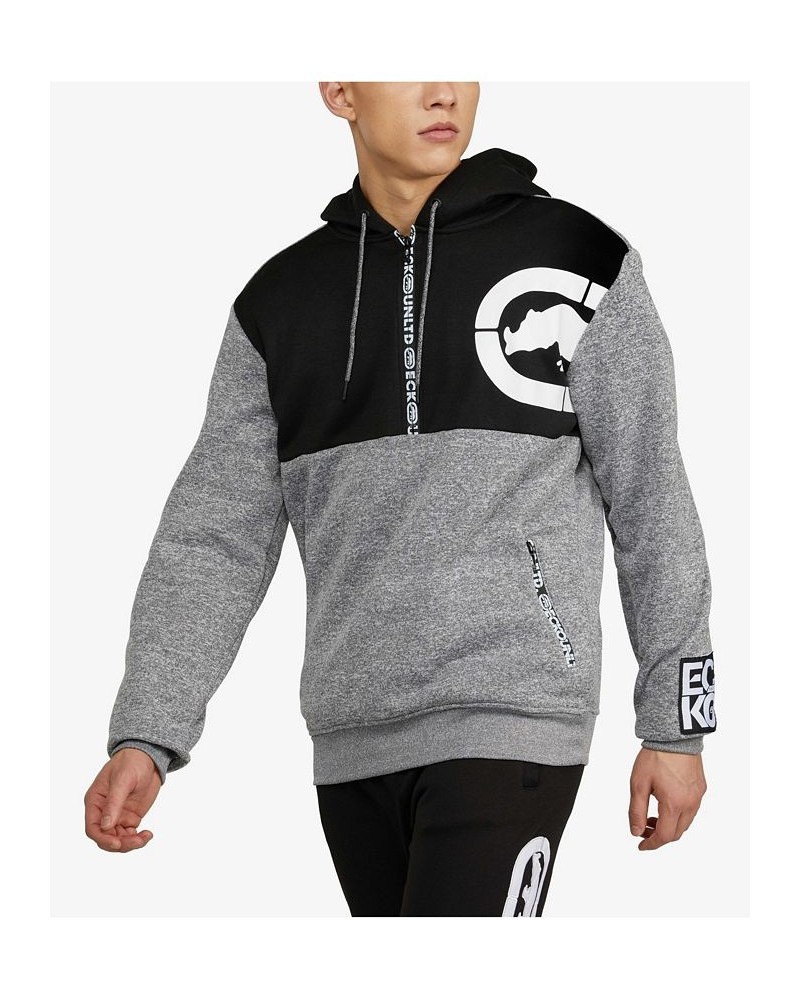 Men's Big and Tall The Median Half Zip Hoodie Gray $45.76 Sweatshirt