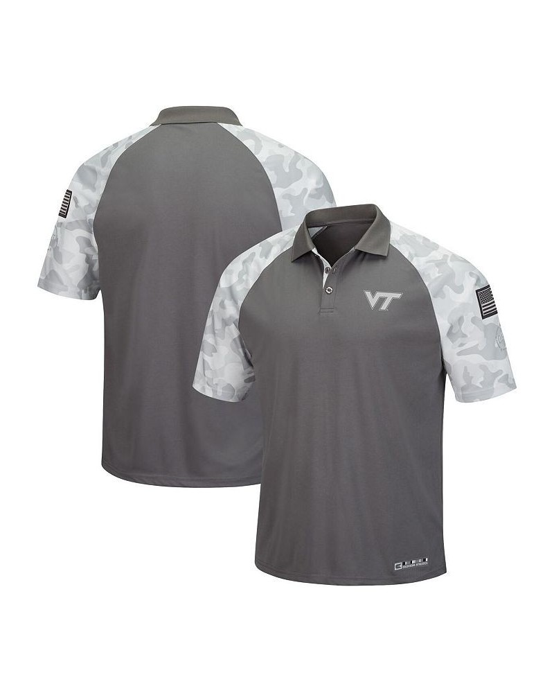 Men's Gray, Camo Virginia Tech Hokies OHT Military-Inspired Appreciation Raglan Zoomie Polo Shirt $28.20 Polo Shirts