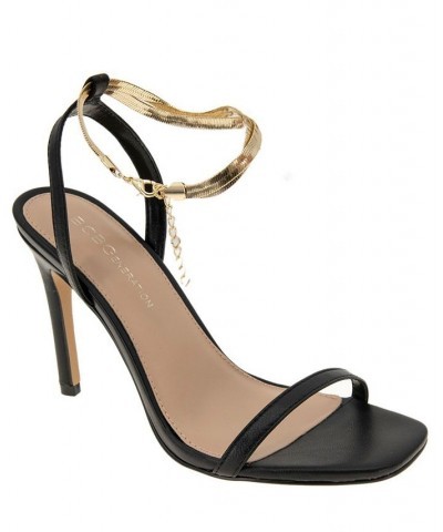 Women's Ignot Ankle Chain Sandal Black $42.57 Shoes