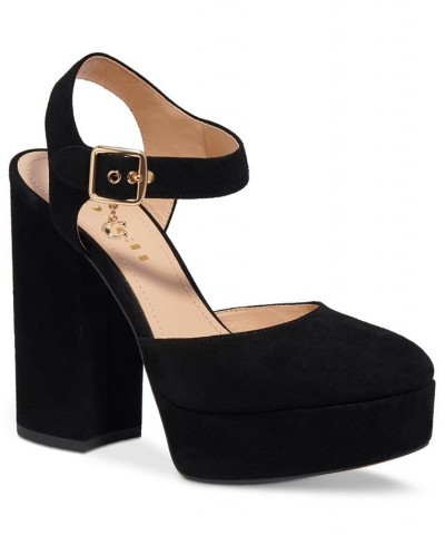 Women's Isabella Ankle-Strap Platform Block-Heel Pumps PD04 $82.25 Shoes