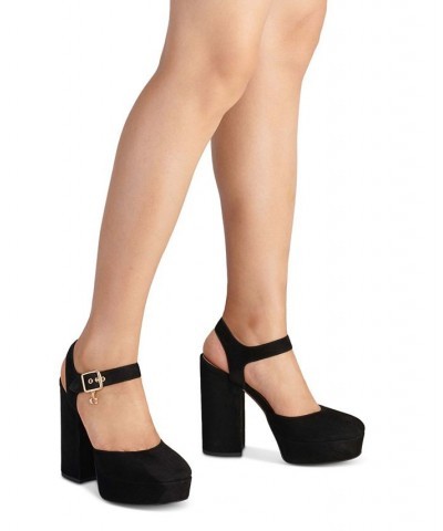 Women's Isabella Ankle-Strap Platform Block-Heel Pumps PD04 $82.25 Shoes