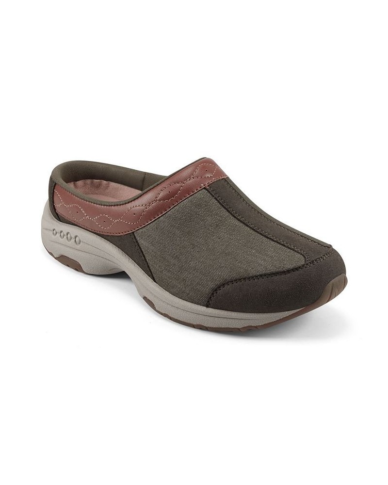 Women's Travelcoast Round Toe Casual Clogs Green $35.55 Shoes