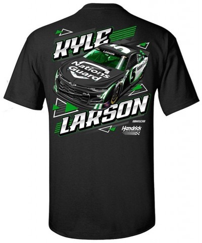 Men's Black Kyle Larson Nations Guard Car 2-Spot T-shirt $18.28 T-Shirts