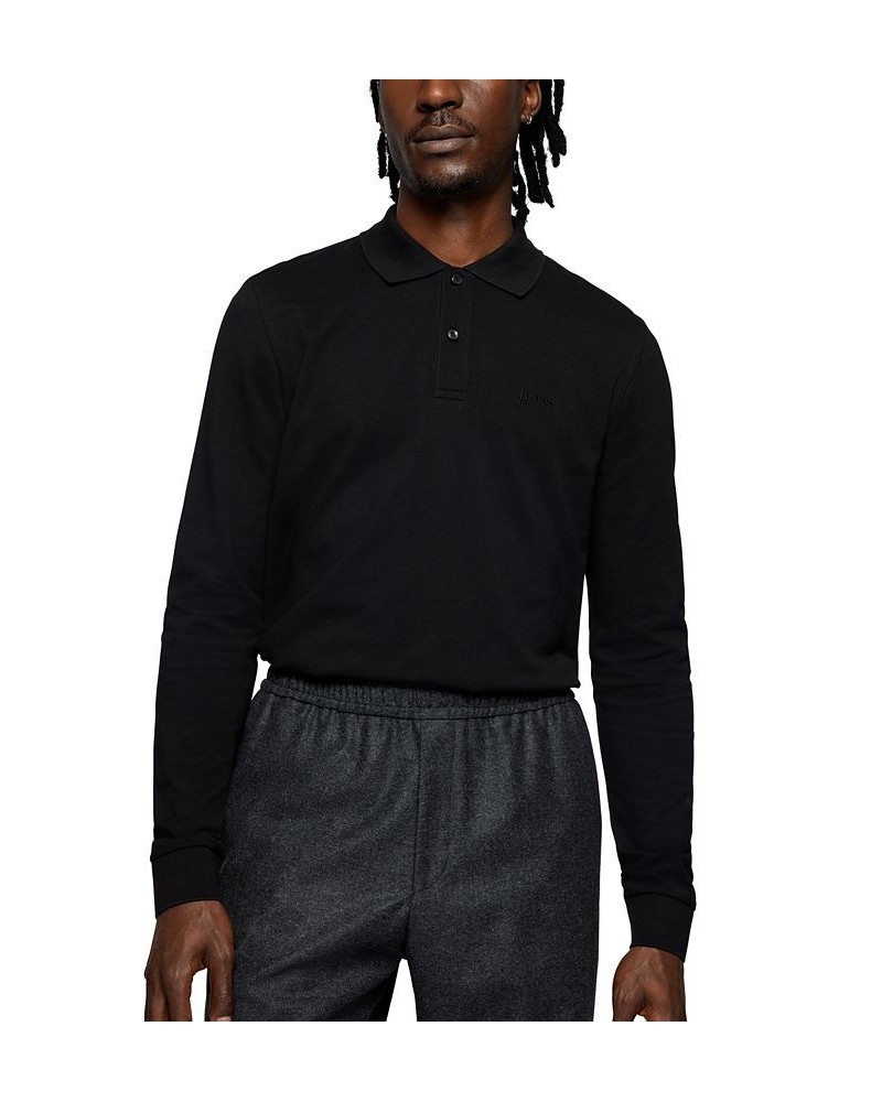 BOSS Men's Slim-Fit Cotton Polo Shirt Black $47.52 Polo Shirts