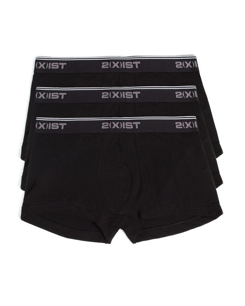 Men's Cotton Stretch 3 Pack No-Show Trunk Black $22.36 Underwear