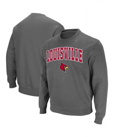 Men's Charcoal Louisville Cardinals Arch & Logo Tackle Twill Pullover Sweatshirt $30.59 Sweatshirt