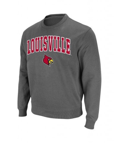 Men's Charcoal Louisville Cardinals Arch & Logo Tackle Twill Pullover Sweatshirt $30.59 Sweatshirt