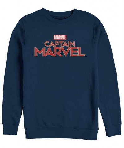 Marvel Men's Captain Marvel Chest Text Logo, Crewneck Fleece Blue $25.30 Sweatshirt