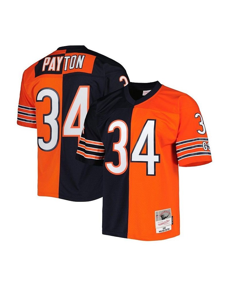 Men's Walter Payton Navy and Orange Chicago Bears 1985 Split Legacy Replica Jersey $55.50 Jersey